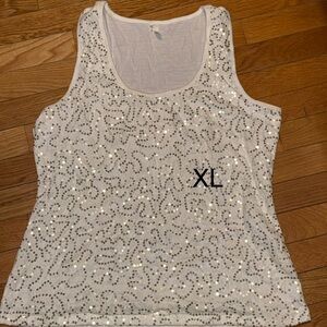 Maurices White Sequin Tank Top